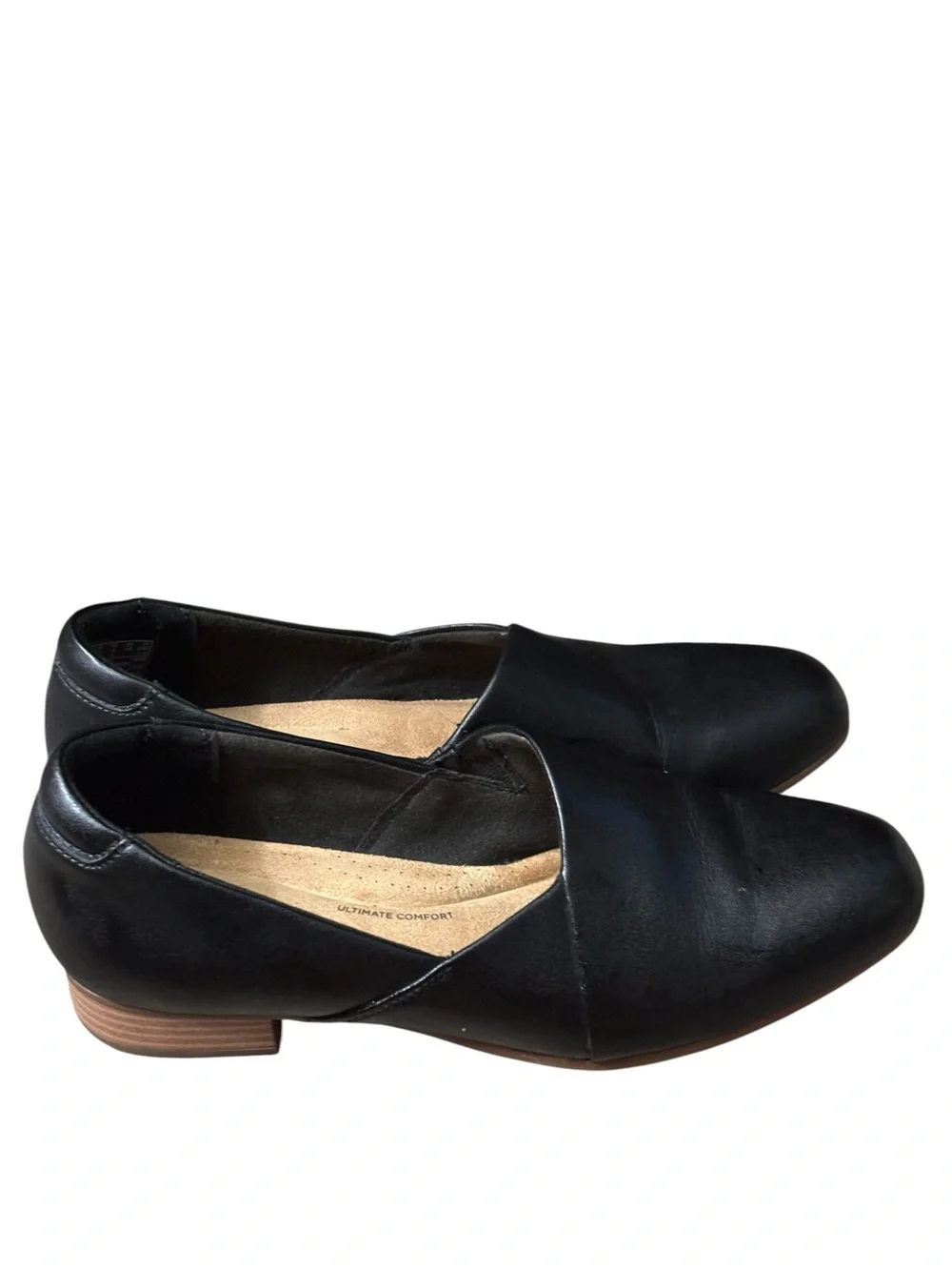 Clarks Collection Women's Juliet Palm Shoes Black Leather Size 8 Worn 1x